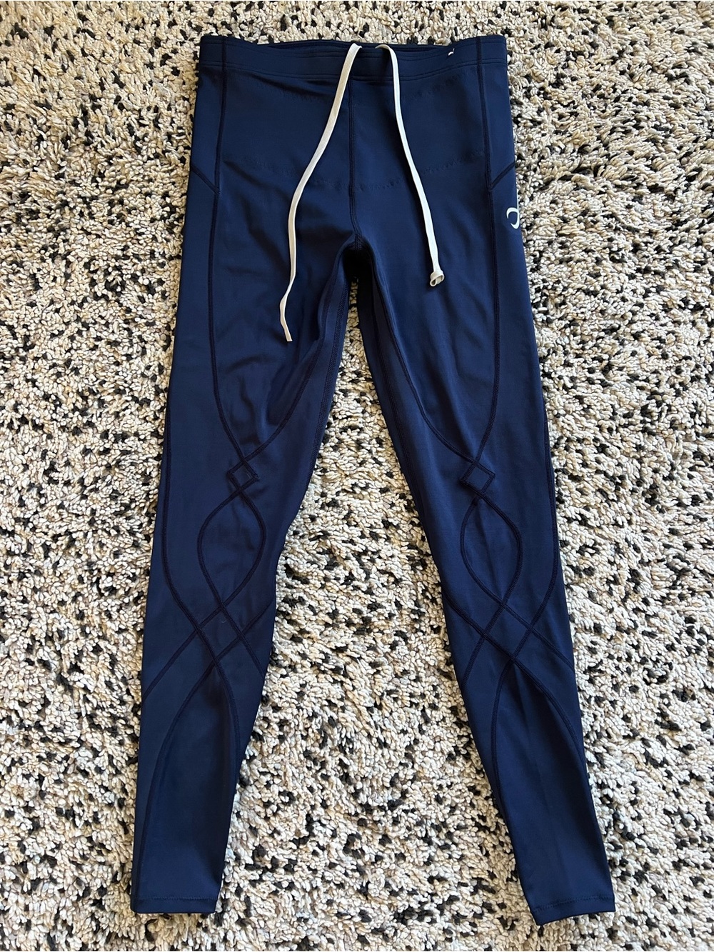 CW-X Stabilyx Tights Print True Navy Blue 125809A Running Women’s Size Large